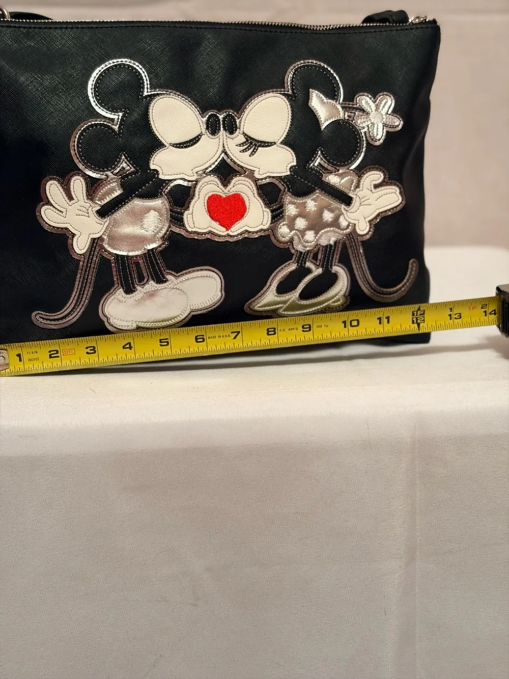Black Mickey & Minnie Kiss Crossbody Bag - Disney Design